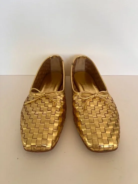 Freda Salvador Jada Square Toe Ballet Flat in Gold - Picture 2 of 10